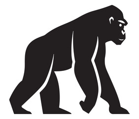 Cartoon gorilla silhouette icon, a minimal and gorilla vector silhouette
