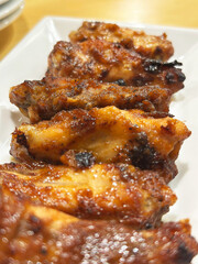Hot, spicy BBQ chicken pieces
