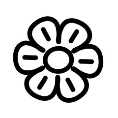 Simple line icon of flower in black color