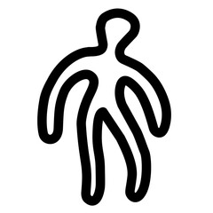 Simple line icon of human posture in black