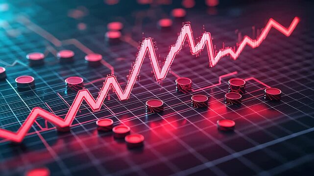 A dynamic graph displaying an upward trend in data, financial growth