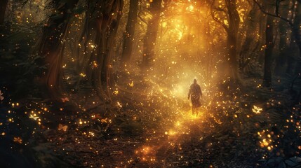 As I walked through the enchanted woods the tiny particles of fairy dust trailed behind me creating a glowing path for me to follow.