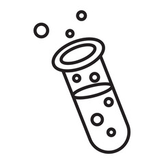 Test Tube with Bubbles line icon.