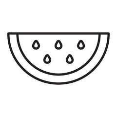 Watermelon Slice line icon.