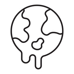 Melting Earth line icon.