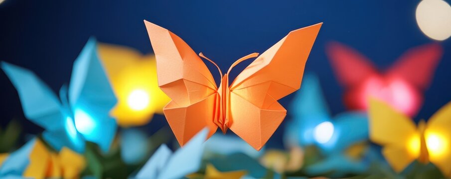Beginner-friendly origami for elderly, glowing folding guides and easy-to-use materials, creating a relaxing and enjoyable activity