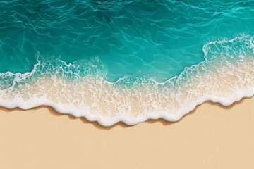 Vector of a tropical beach scene, with realistic shading and gradient for water and sand