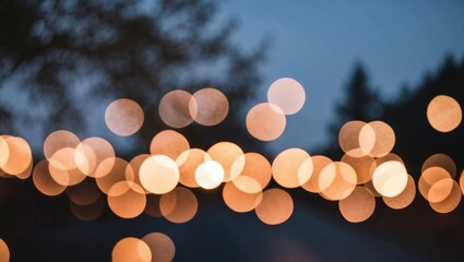 Soft Bokeh Glow in a Blurry Urban City Background at Night Urban Photography