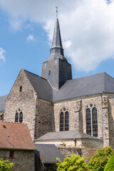 St Suzanne catholic church of Sainte-Suzanne (Sainte-Suzanne-et-Chammes, Mayenne, Pays-de-la-Loire, France)