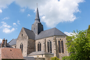 St Suzanne catholic church of Sainte-Suzanne (Sainte-Suzanne-et-Chammes, Mayenne, Pays-de-la-Loire, France)