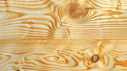 Fototapeta premium Detailed Closeup of Light Brown Wood Grain with Visible Knots and Patterned Texture