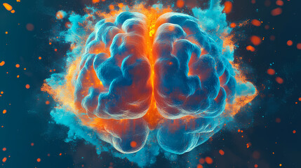 Fototapeta premium brain in fire