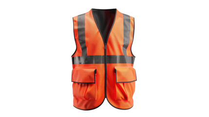 Security safety vest on white transparent background

