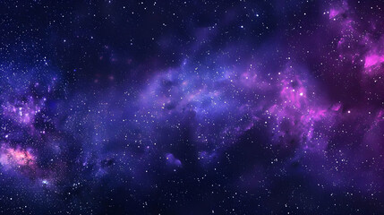 Cosmic Nebula with Scattered Stars in a Vibrant Purple and Blue Hues, Creating a Dreamy Space Background