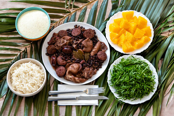 Traditional Brazilian Feijoada top view