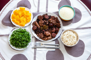 Traditional Brazilian Feijoada top view