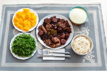 Traditional Brazilian Feijoada top view