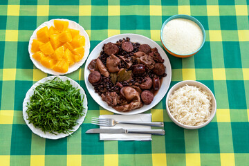 Traditional Brazilian Feijoada top view