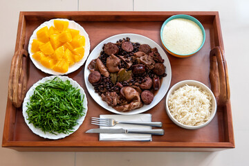 Traditional Brazilian Feijoada top view