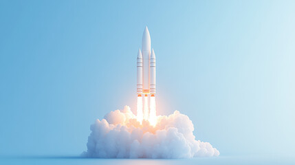 White Rocket Launch for Future Exploration