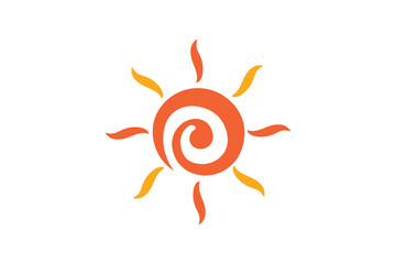 Sun abstract logo design vector