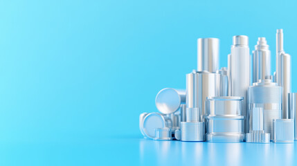 Fototapeta premium Industrial Pipes with Silver Metallic Objects