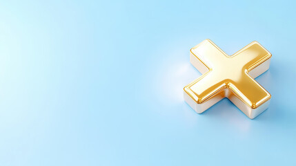 Obraz premium Golden Cross Symbol as a Medical Icon