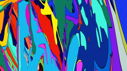 Abstract background, colorful psychedelic fluid shape, doodle for Art and Music, New Year Festival 2025