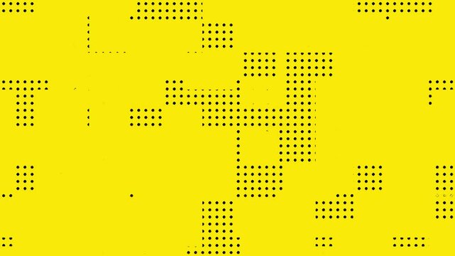 yellow halftone retro textured abstract background, seamless loop animation, motion texture overlay