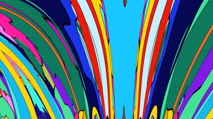 Abstract background, colorful psychedelic fluid shape, doodle for Art and Music, New Year Festival 2025