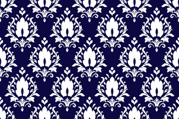 Geometric ethnic oriental ikat pattern traditional Design for background,carpet,wallpaper,clothing,wrapping,Batik,fabric,Vector illustration.embroidery style.