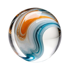Glass marble with colorful swirl design