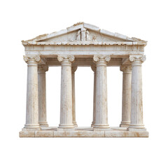 Fototapeta premium The building is a white structure with columns and a triangular roof