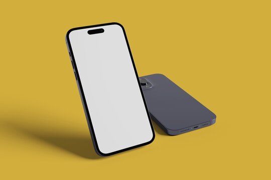 smartphone mockup white screen. mobile phone vector Isolated on White Background. phone different angles views