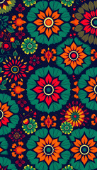 seamless retro pattern, colorful