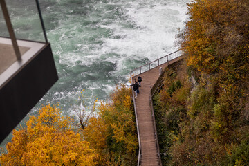 Europe Switzerland The Rhine Falls. Switzerland The Rhine Falls the largest waterfall in...