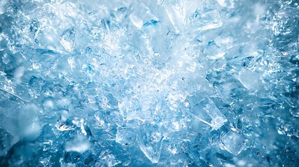 Obraz premium Cold Icy Shards, Shattered Ice Shards Spreading Outwards in Frozen Explosion of Dynamic Cold Texture