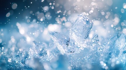 Cold Icy Shards, Shimmering Ice Shards Spreading in Dynamic Winter Explosion Texture