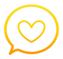 黄色のグラデーション｜ハートマークと吹き出し