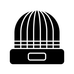 beanie hat winter solid icon