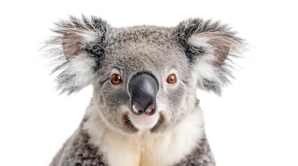 A close-up of a koala showcasing its distinctive features and expressive eyes.