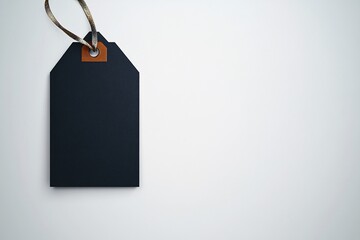 Elegant Blank Dark Tag with Ribbon