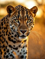 Fototapeta premium Close-up young leopard portrait