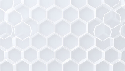 Naklejka premium Clear pattern abstract background hexagon white, realistic