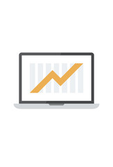 vector icon laptop and rising trend for design