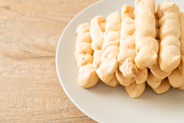 almonds meringue stick on plate