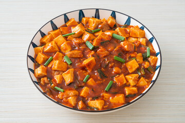 Mapo Tofu - The traditional Sichuan dish of silken tofu and ground beef, packed with mala flavor from chili oil and Sichuan peppercorns.