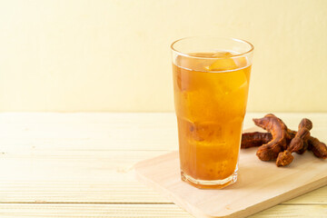 Delicious sweet drink tamarind juice and ice cube