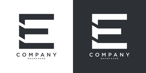 Letter E minimal logo icon design template elements. Premium Vector