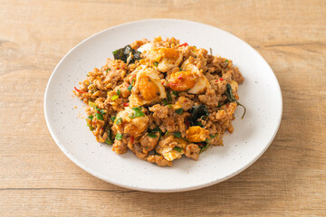 Stir Fried Minced Pork with Salted Egg
